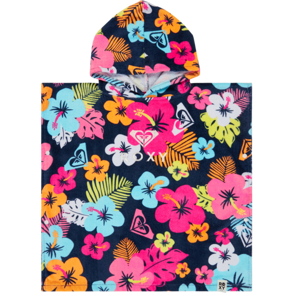 2026 Roxy Junior Toalla Con Capucha Estampada Stay Magical ERLAA03064 - Mood Indigo Morning Flowers Tw